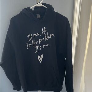 Gildan Black Hoodie with White Heart Script